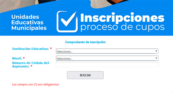 Certificado de Inscripción 2026 | Escuelas Municipales Quito