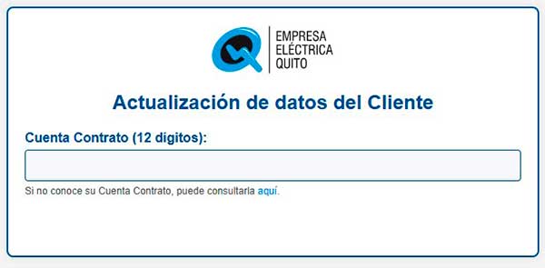 Empresa Eléctrica Quito EEQ | Actualización de Datos