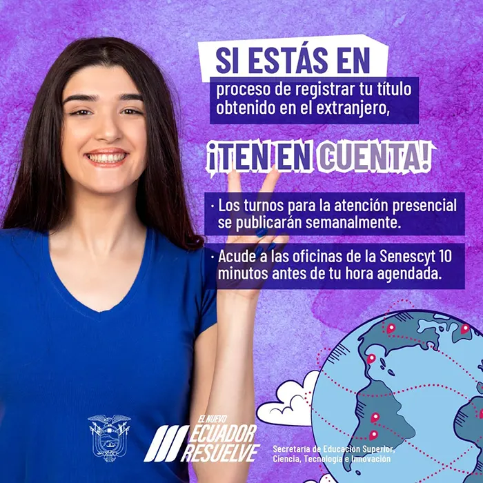 Turnos Senescyt | Registro de T&iacute;tulos Extranjeros