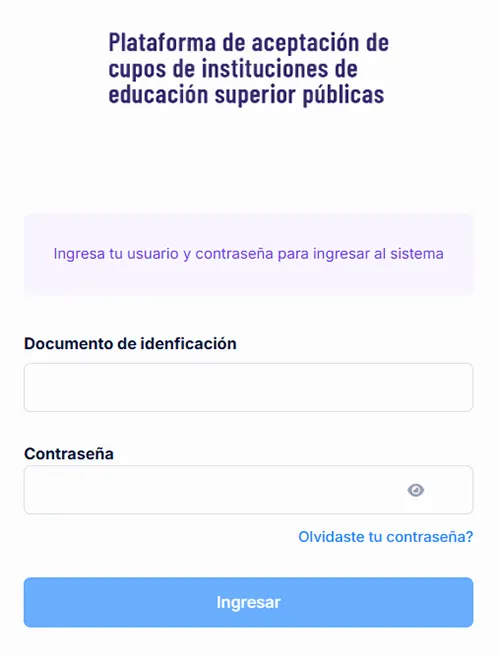 Acepta tu cupo AQUÍ - Aceptación Cupos