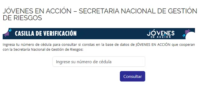 Consultar | Fui Seleccionado para Jóvenes en Acción