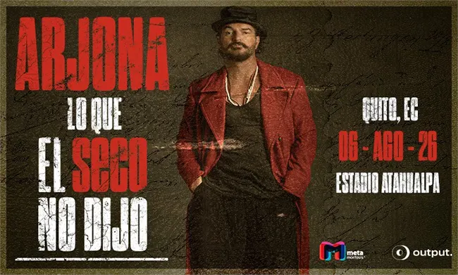 Ricardo Arjona - Quito y Guayaquil 2026 | Costo Entradas