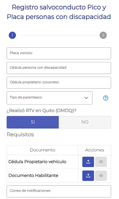 Permiso | Trasladar Persona con Discapacidad en Pico y Placa