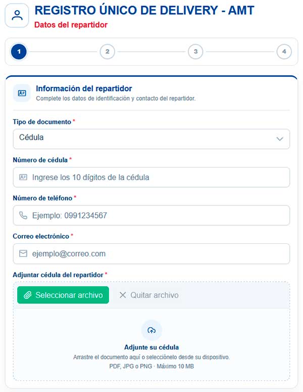 Registro Único de Delivery - AMT